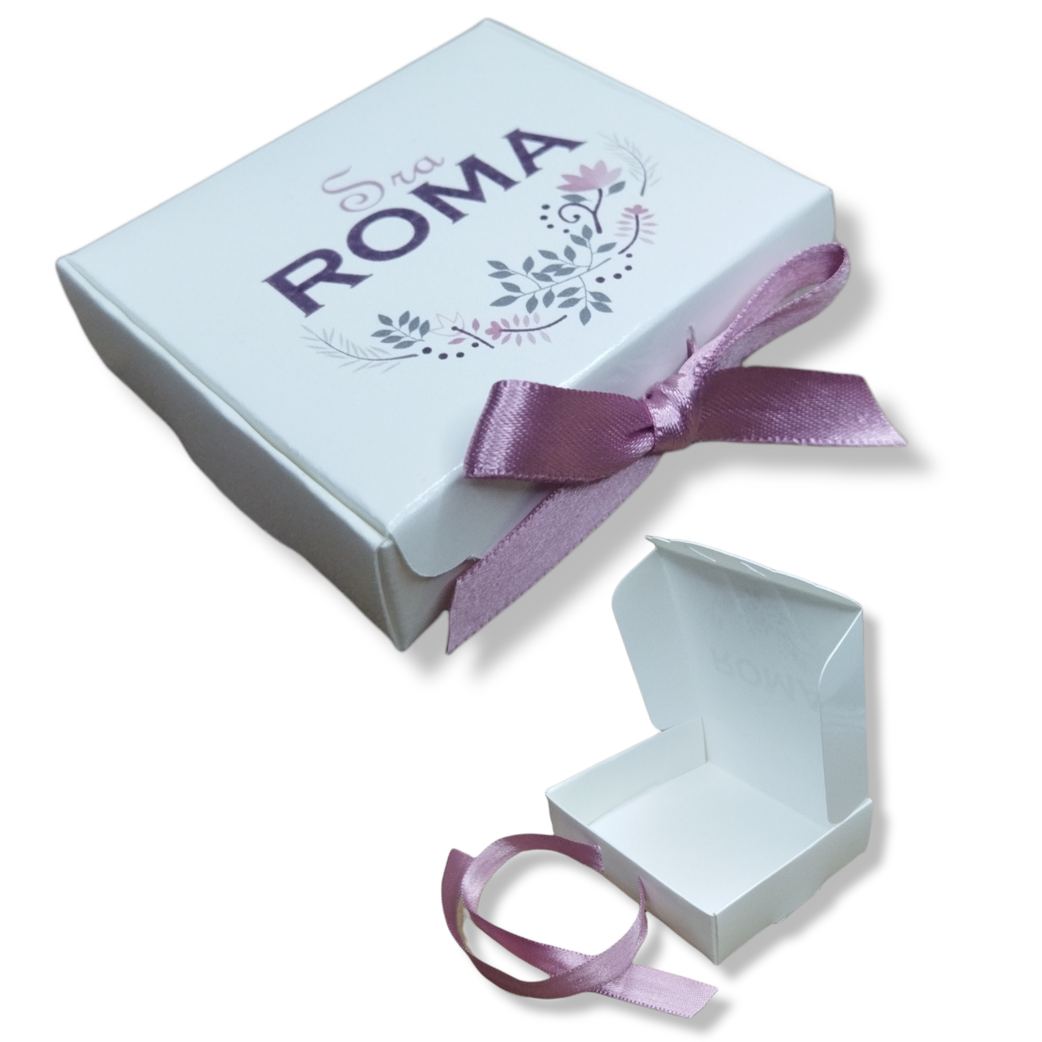 caja armable con listón 